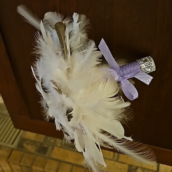 HANDMADE Artisan Peacock Feathers Jewel Formal Bridal Boquet FIRM PRICE - Picture 4 of 10